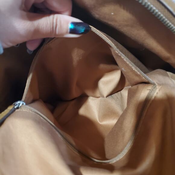 Fossil Riley Pebbled Leather Backpack Purse Medium Camel Tan Double Strap Bag - Picture 16 of 16